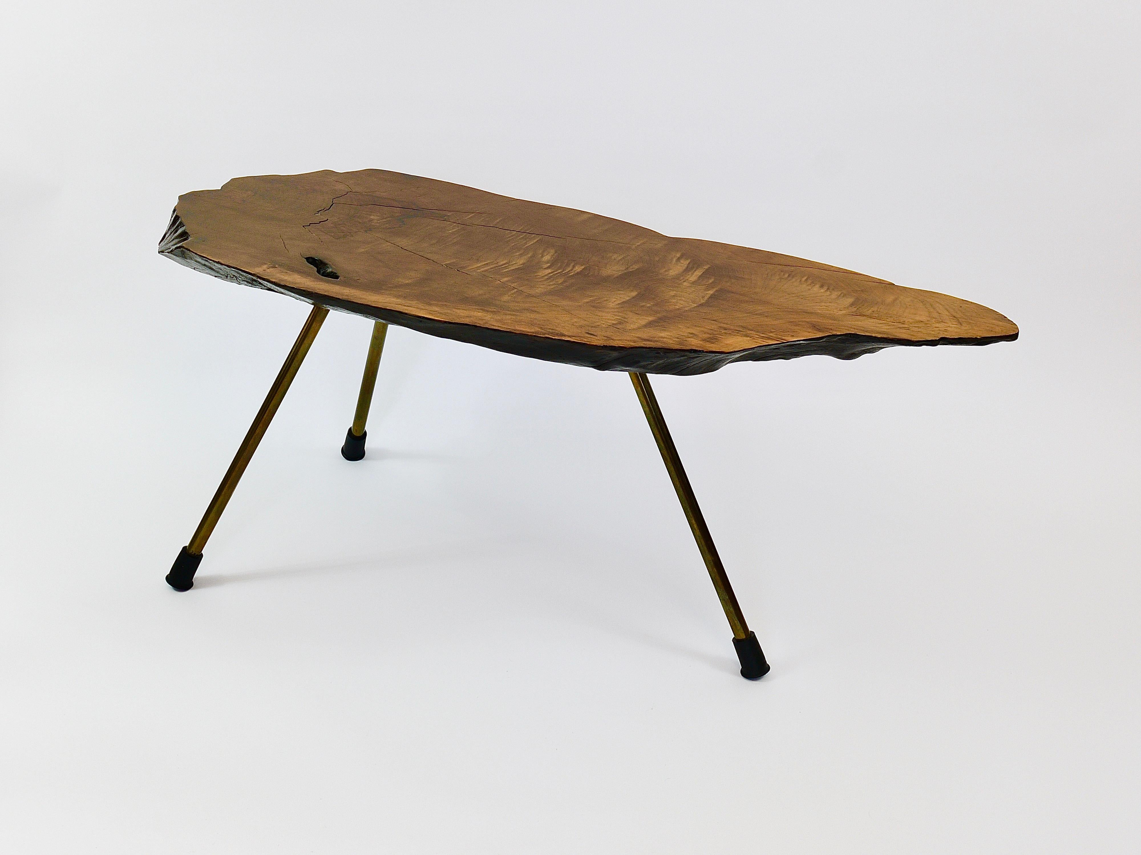 20th Century Original Carl Aubock Large Mid-Century Walnut Tree Trunk Coffee Table, 1950s For Sale