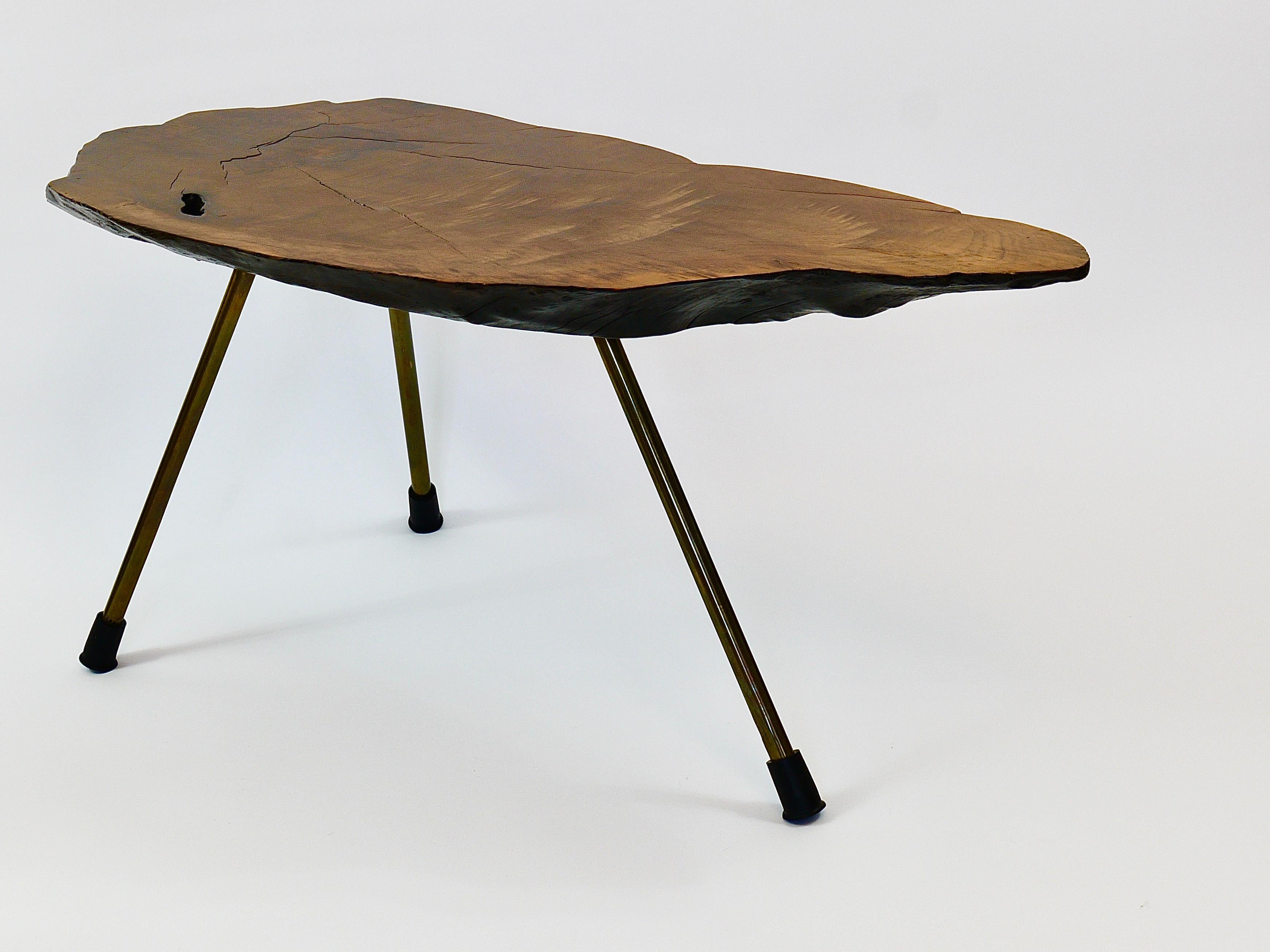 Original Carl Aubock Large Mid-Century Walnut Tree Trunk Coffee Table, 1950s For Sale 1