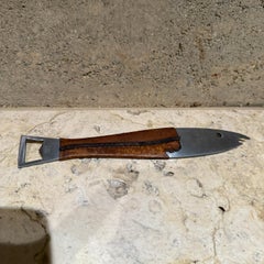 Original Carl Aubock Neptune Fish Bottle Opener Leather Handle Austria Mid Centu