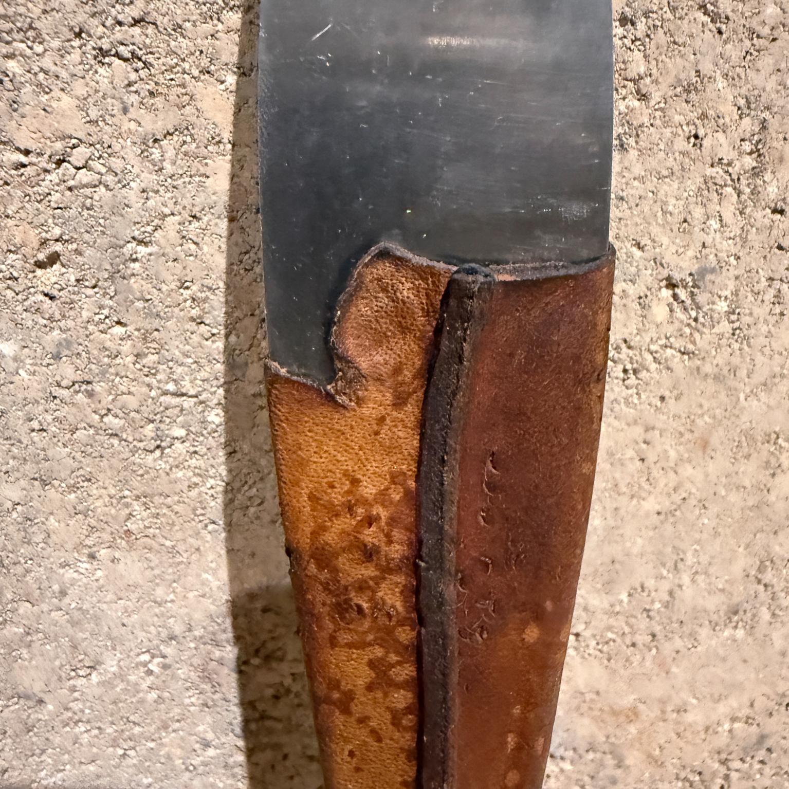Original Carl Aubock Neptune Fish Bottle Opener Leather Handle Austria Mid Centu In Fair Condition For Sale In Chula Vista, CA