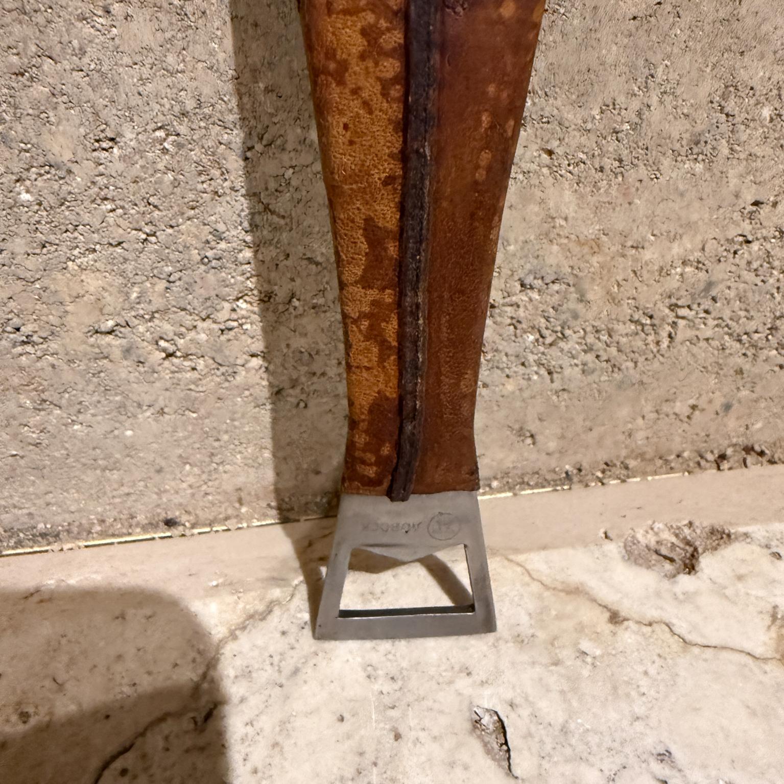 Mid-20th Century Original Carl Aubock Neptune Fish Bottle Opener Leather Handle Austria Mid Centu For Sale