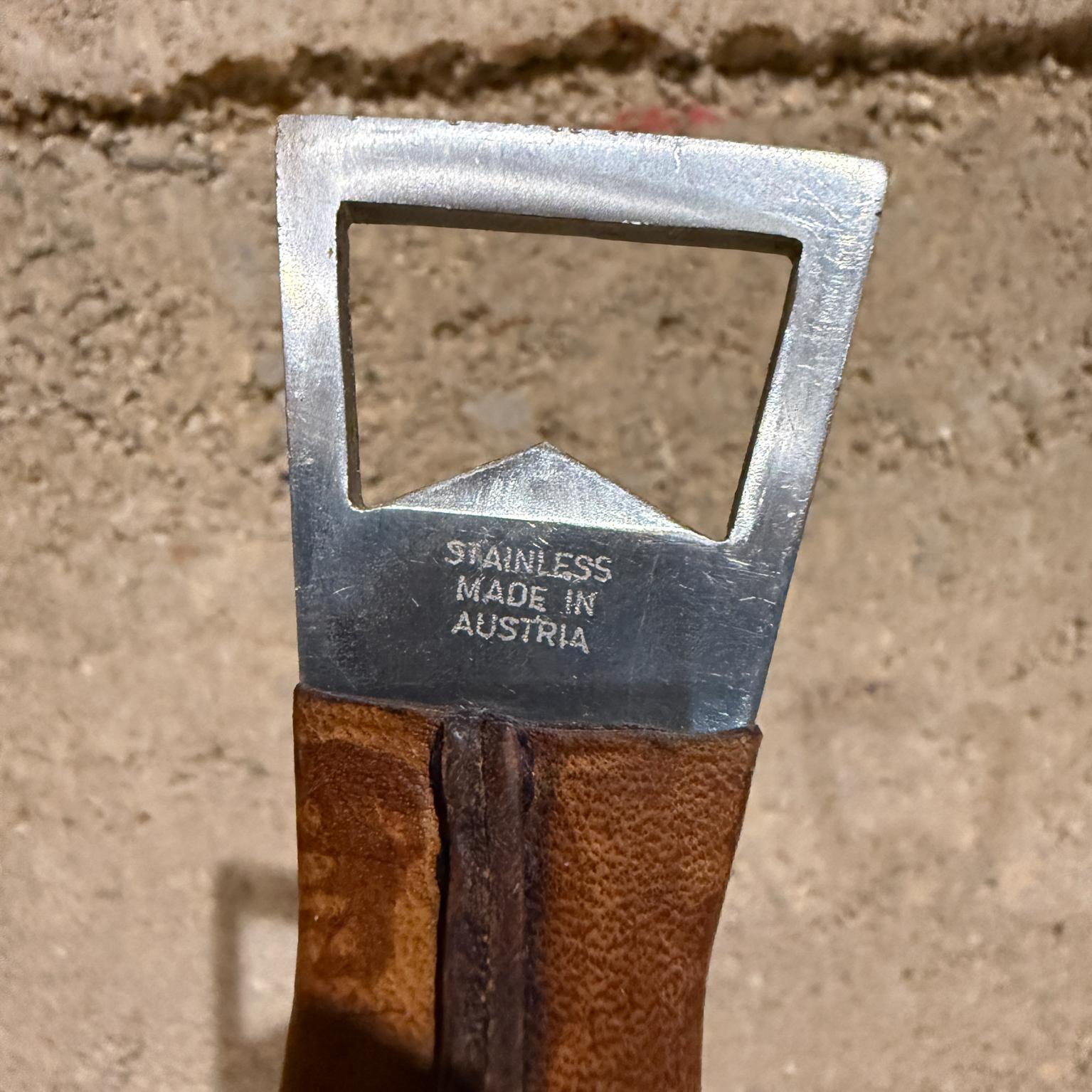 Original Carl Aubock Neptune Fish Bottle Opener Leather Handle Austria Mid Centu For Sale 2