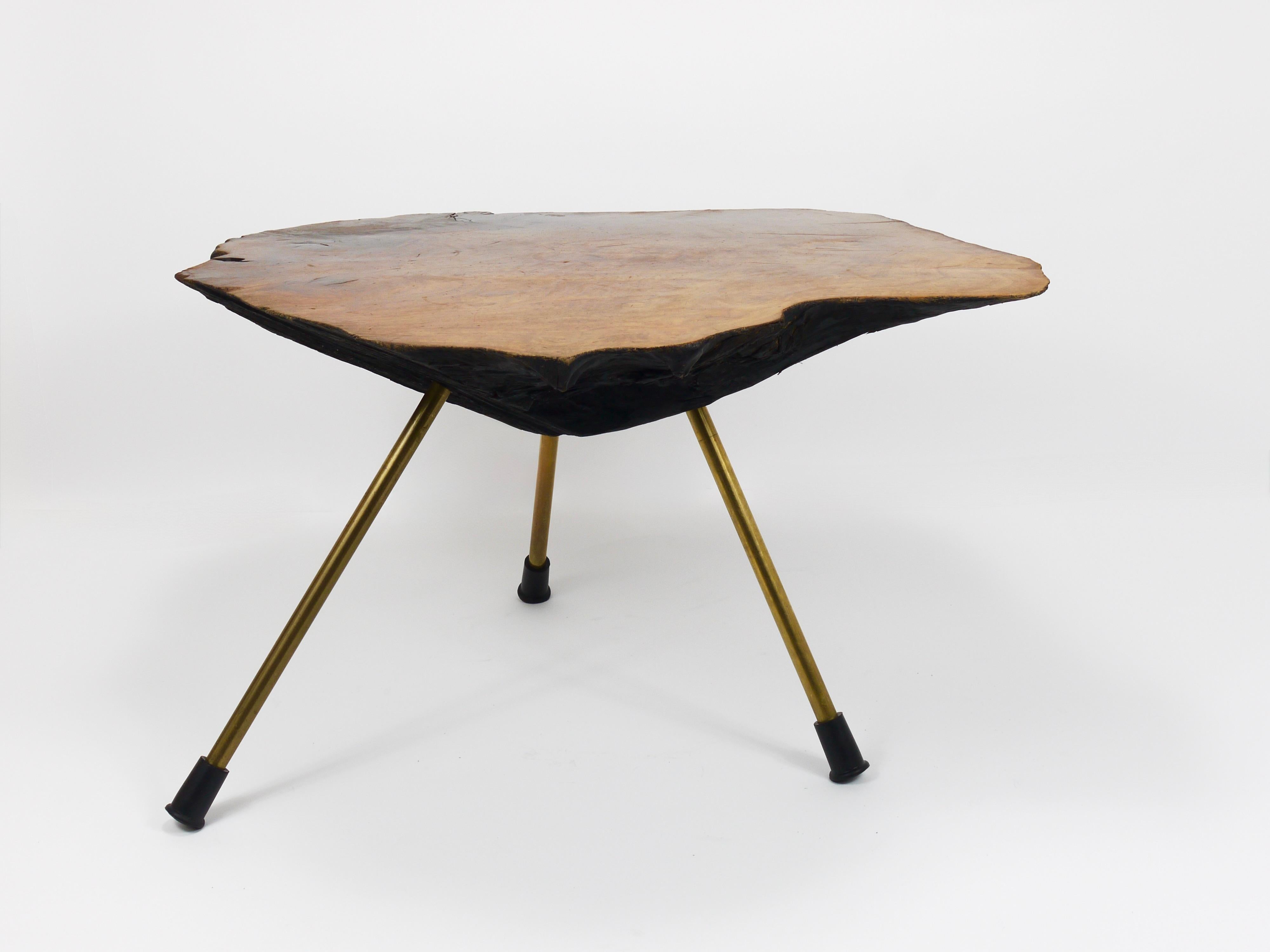 Tavolino originale Carl Aubock con tronco d'albero in noce, anni '50 in vendita 8