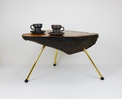 Original Carl Aubock Nussbaum Baumstamm Couchtisch, Wien, 1950er Jahre