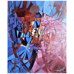 Peinture acrylique abstraite sur toile moderniste originale de Carlisle Harris, sans titre