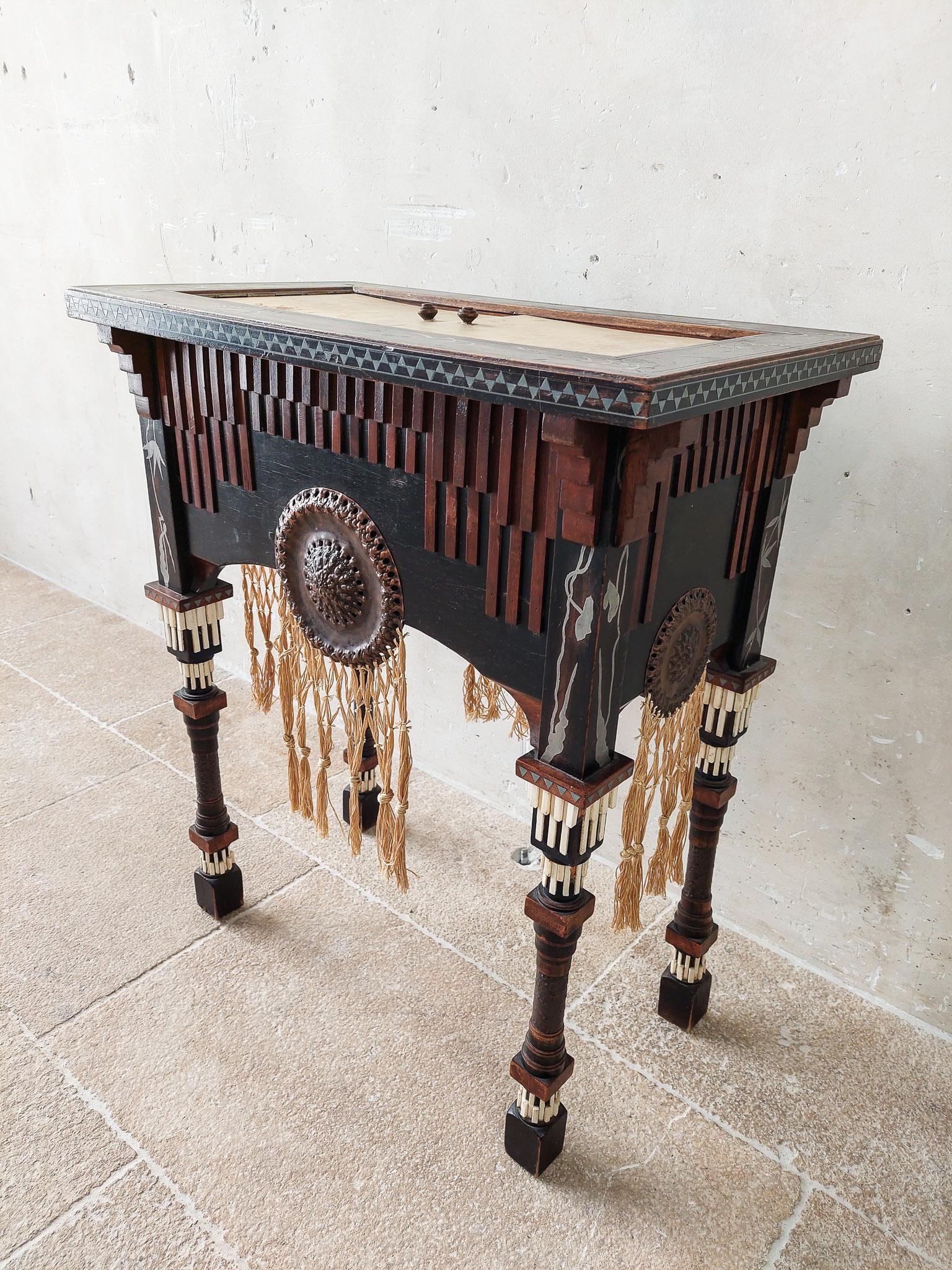 Original Carlo Bugatti Tea Table, Sewing Table, Cabinet, Late 19th Century 3