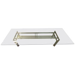 Original Carlo Scarpa "Doge" Dining Table, Steel Base and Glass Top, 1960s