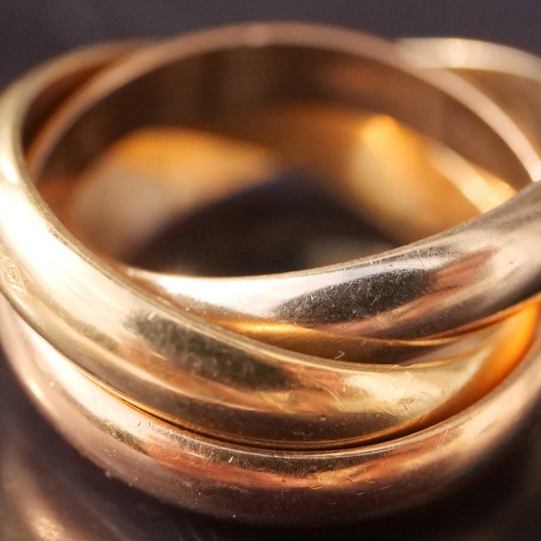 Anillo original Cartier Trinidad en oro blanco 750 Oro amarillo Oro rosa  11,25 gramos