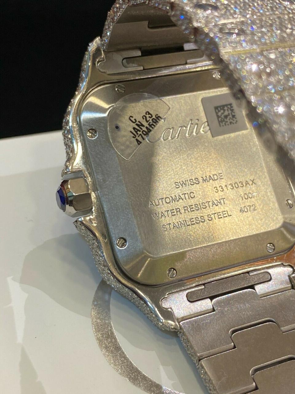 Cartier Santos grande montre personnalisée en vente 6