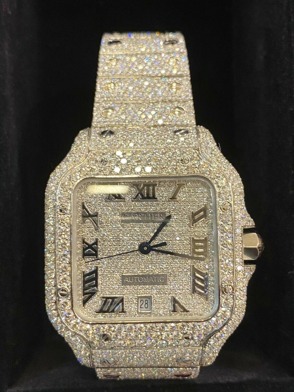 Cartier Santos grande montre personnalisée en vente 8