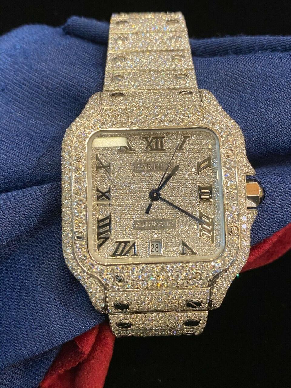 Cartier Santos grande montre personnalisée en vente 9
