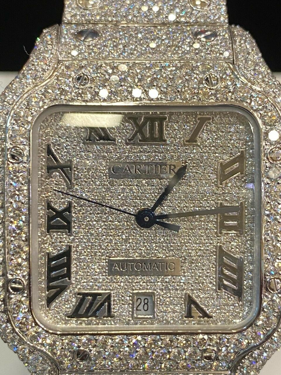 Cartier Santos grande montre personnalisée en vente 3