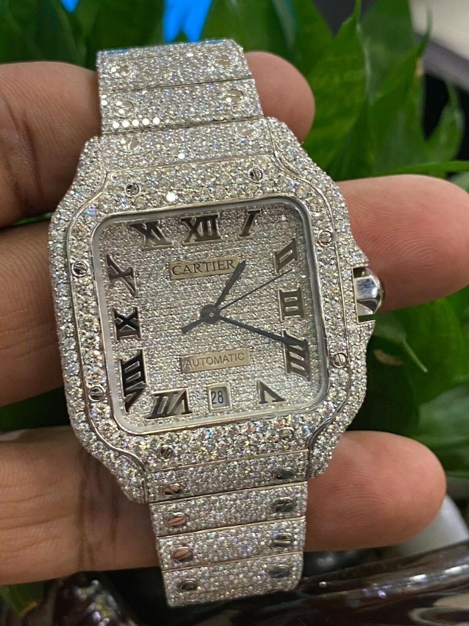 Cartier Santos grande montre personnalisée en vente 5