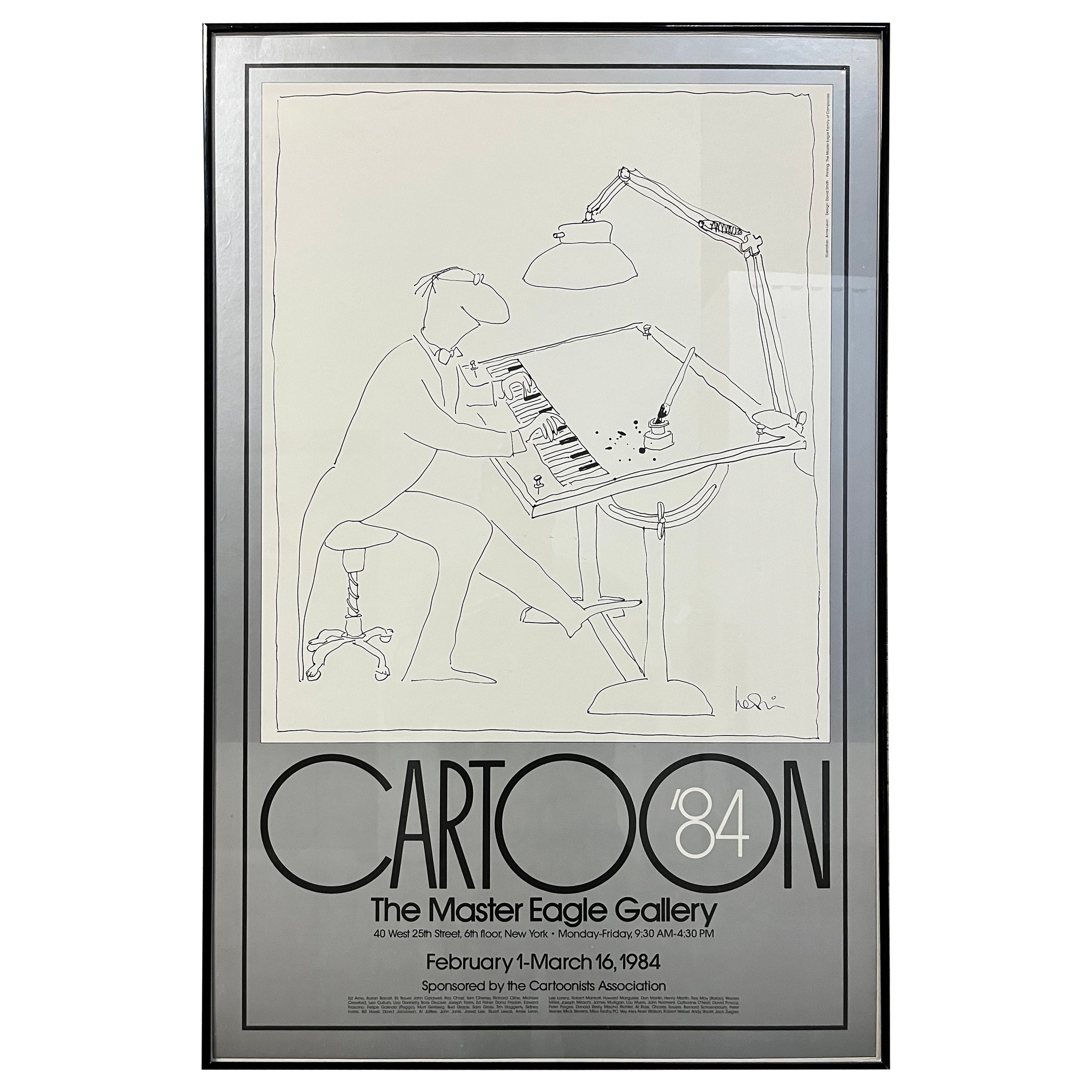 Cartoon original The Master Eagle Gallery, exposition encadrée par Arnie Levin, 84 en vente