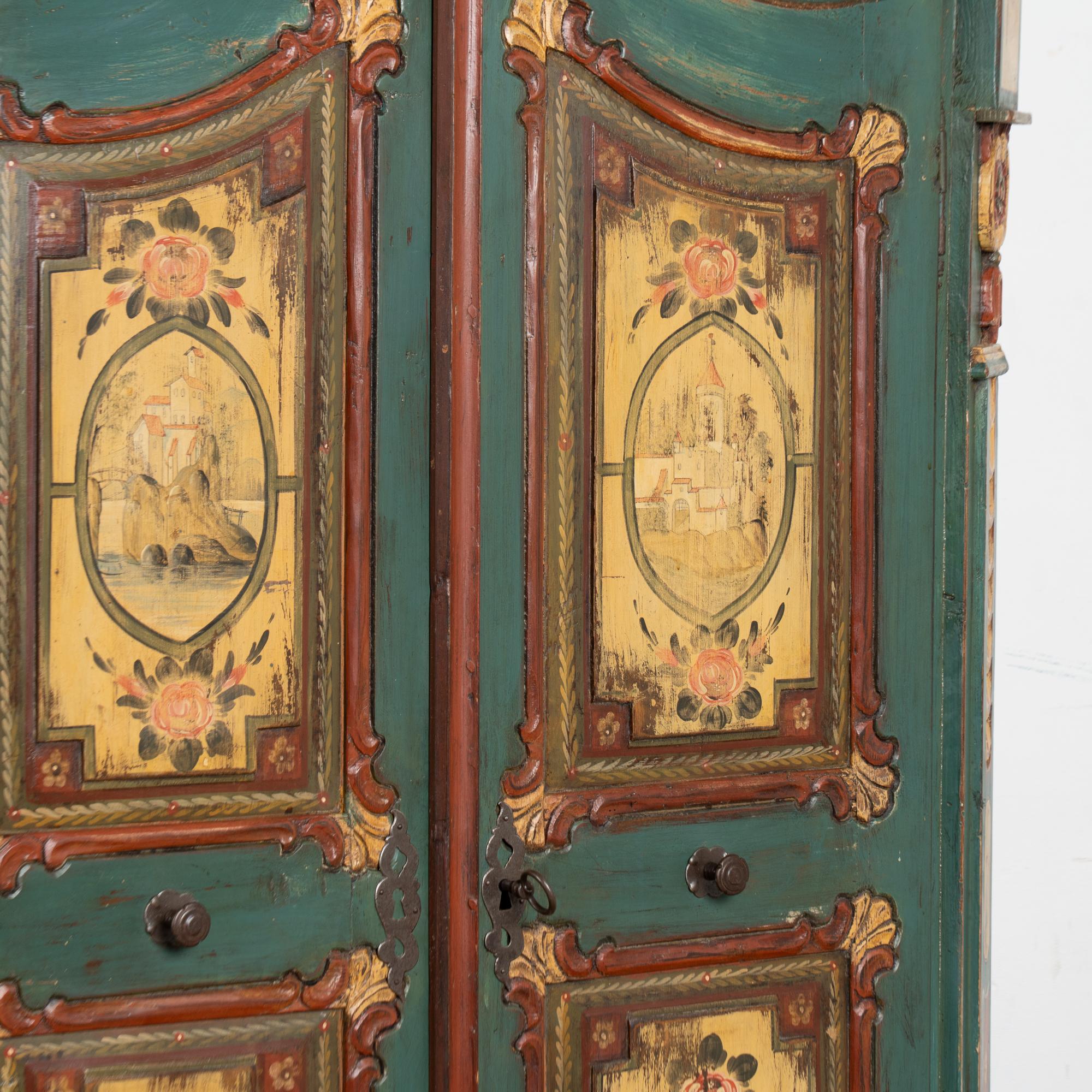 Original Carved and Painted Austrian Armoire or Shrunk, dated 1836 For Sale 3