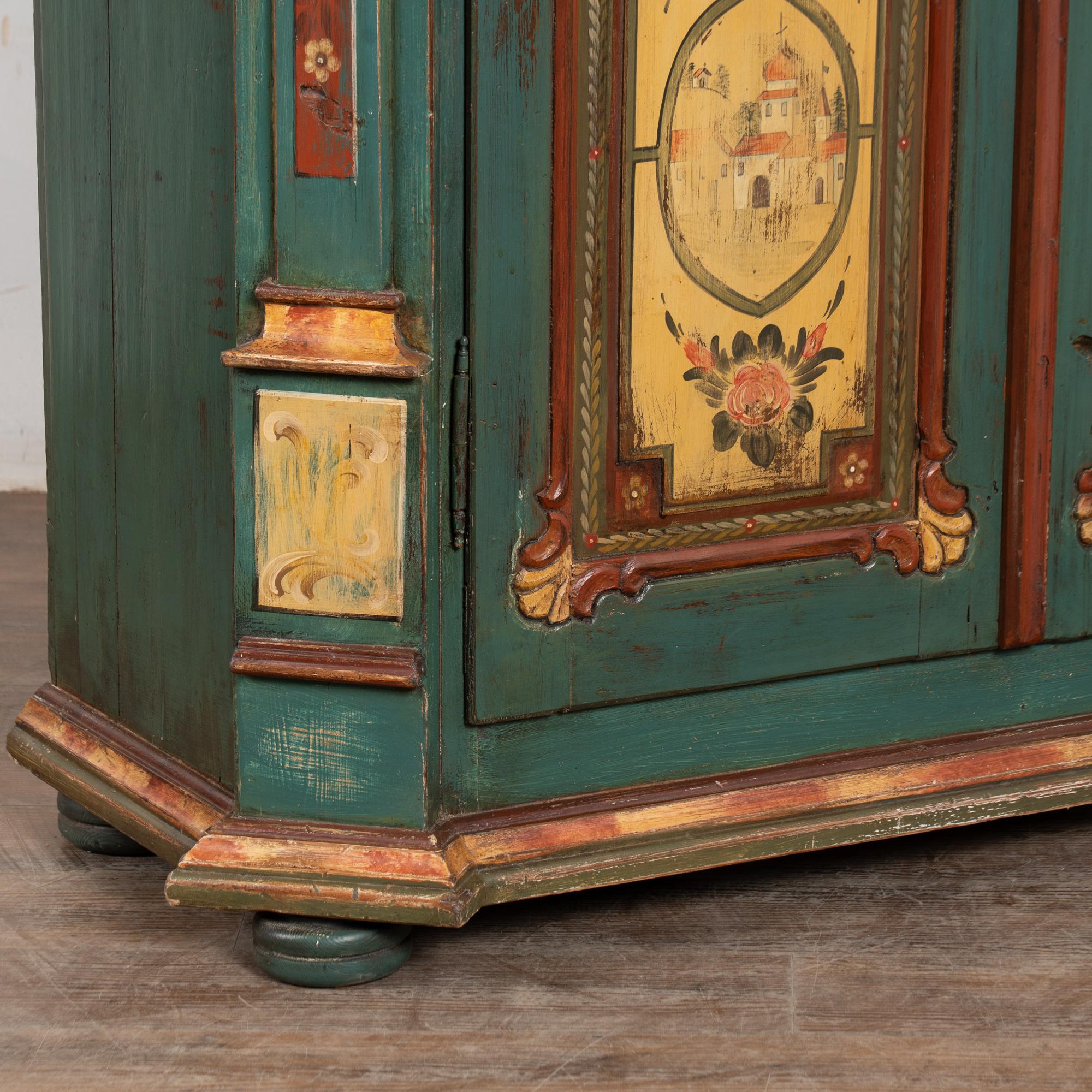 Original Carved and Painted Austrian Armoire or Shrunk, dated 1836 For Sale 5