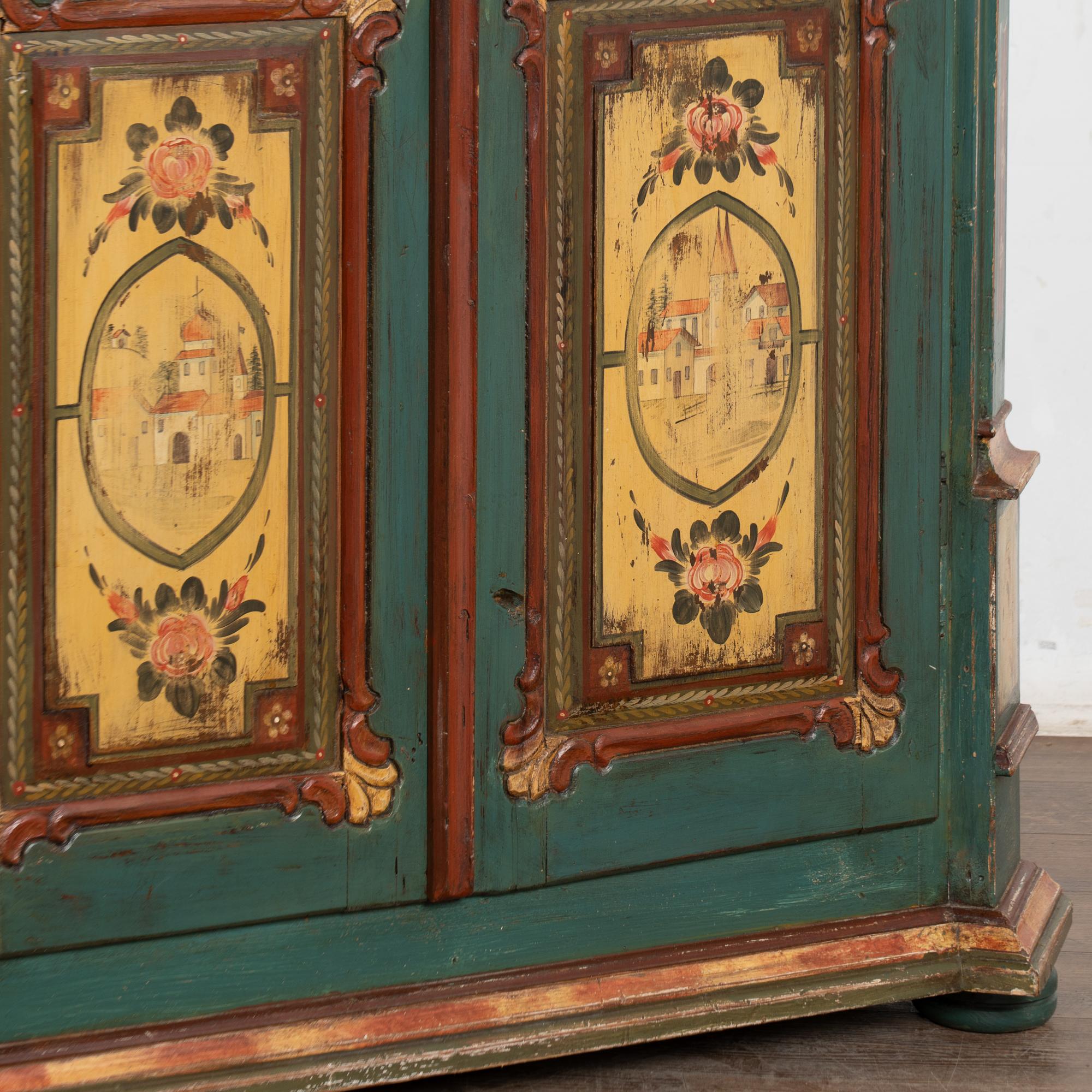 Original Carved and Painted Austrian Armoire or Shrunk, dated 1836 For Sale 6