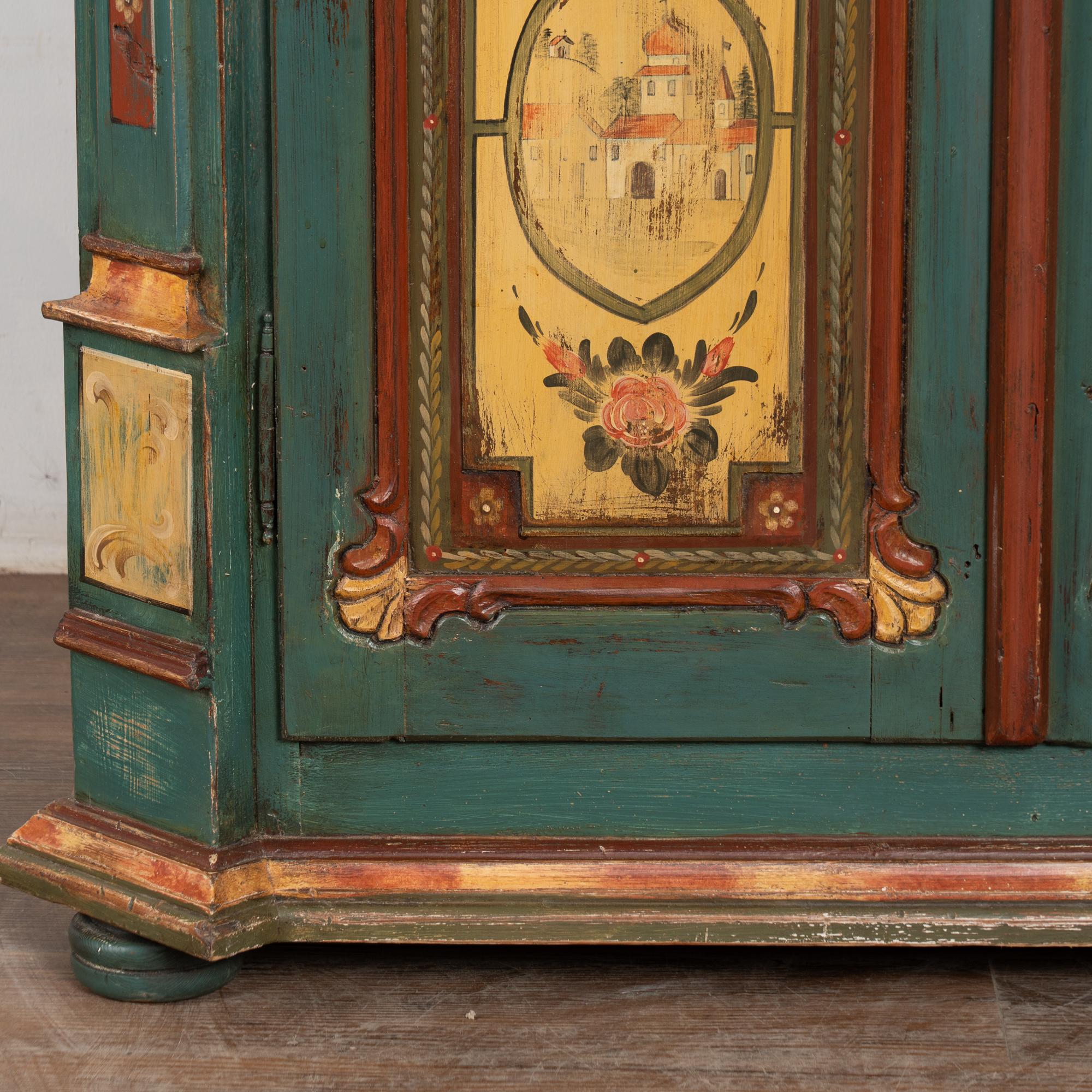 Original Carved and Painted Austrian Armoire or Shrunk, dated 1836 For Sale 7