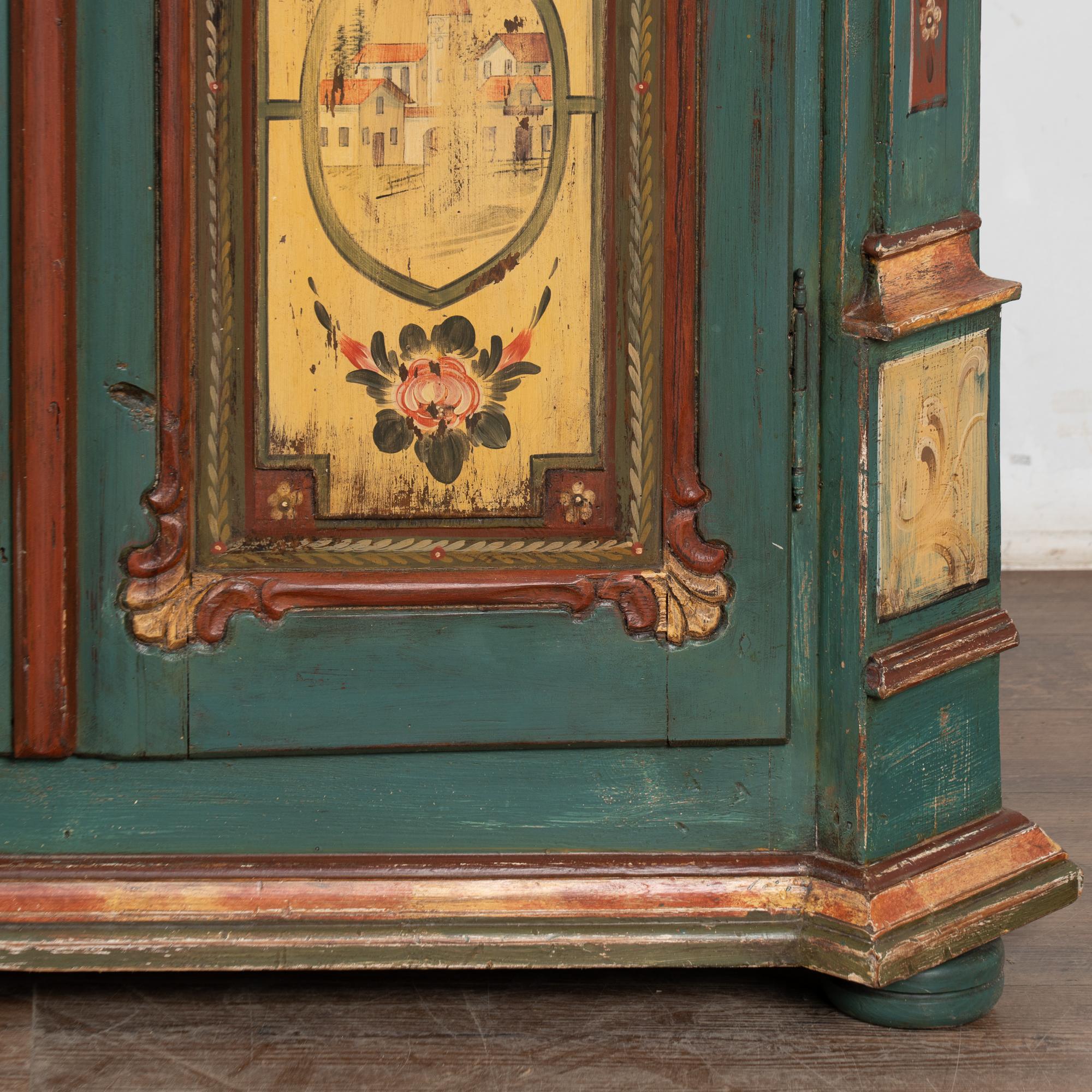Original Carved and Painted Austrian Armoire or Shrunk, dated 1836 For Sale 8