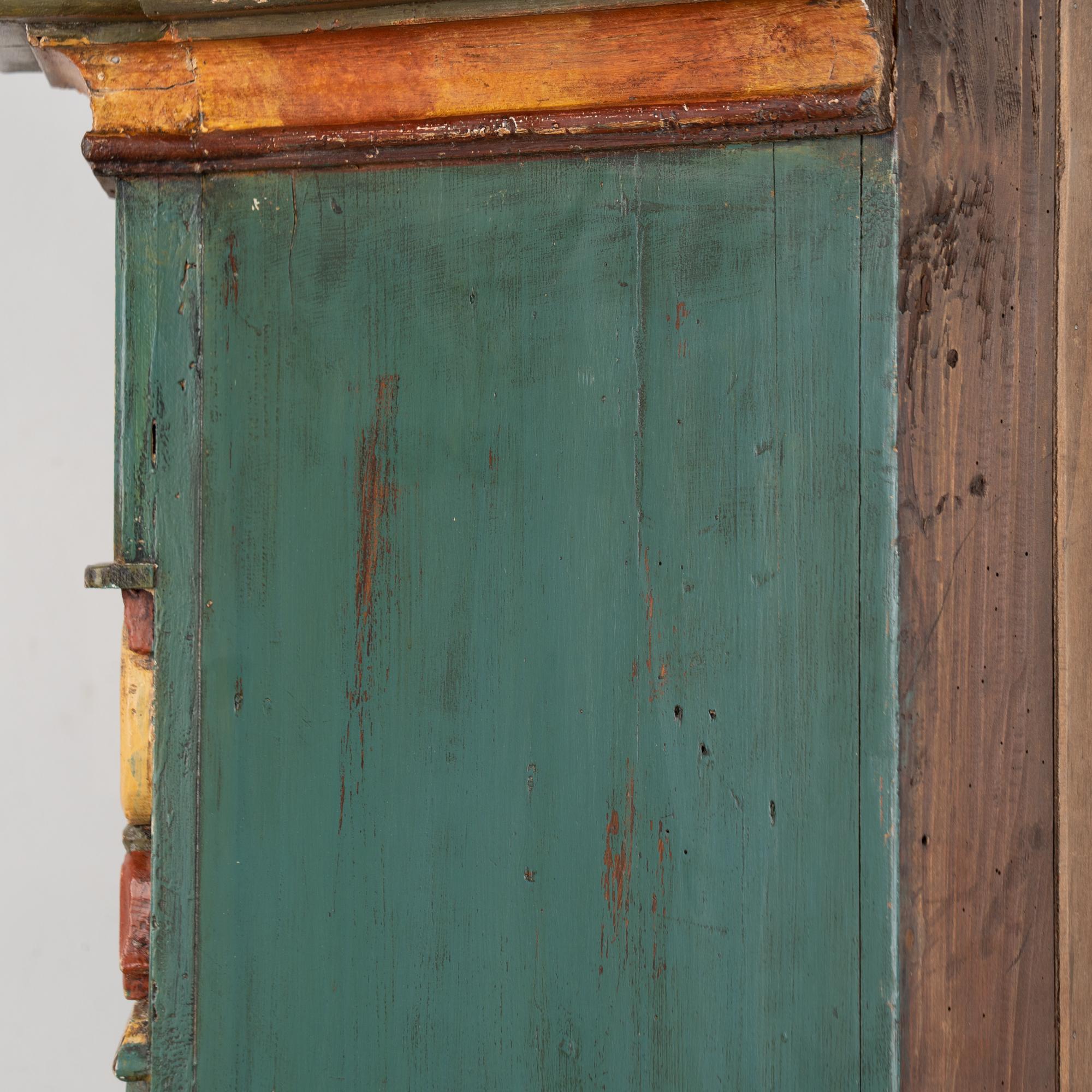 Original Carved and Painted Austrian Armoire or Shrunk, dated 1836 For Sale 9