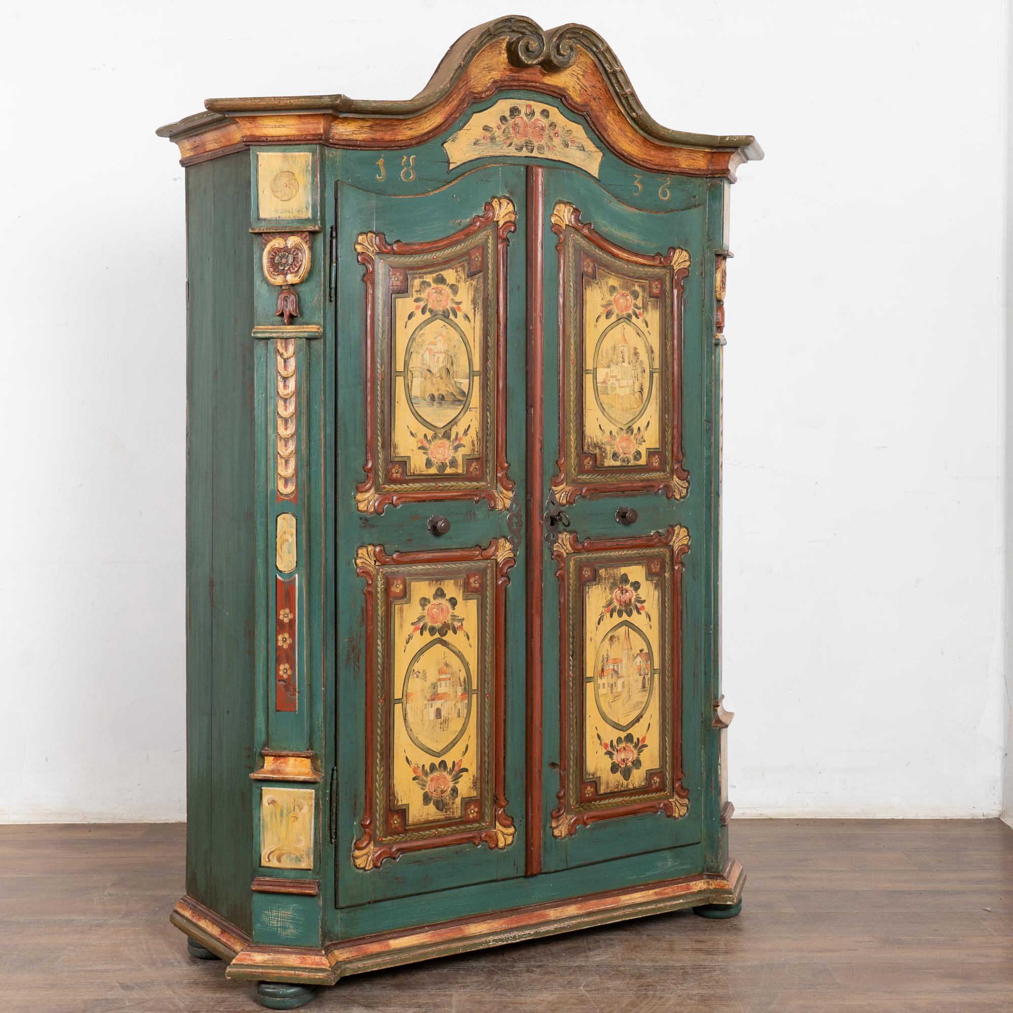 This original painted armoire or 