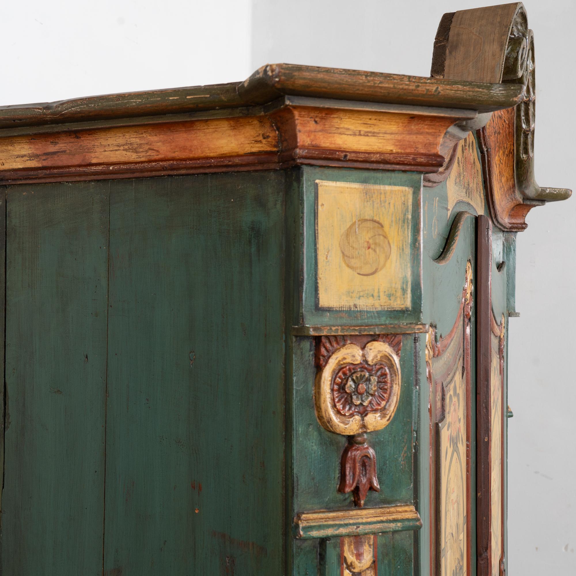 Original Carved and Painted Austrian Armoire or Shrunk, dated 1836 For Sale 1