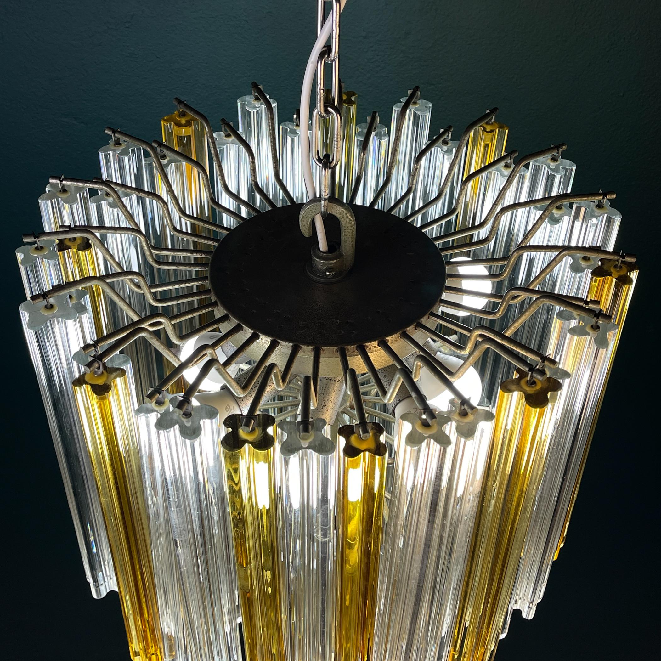 Lampadario Prisma in cristallo di Murano a cascata originale di Venini, Italia anni '70 in vendita 3