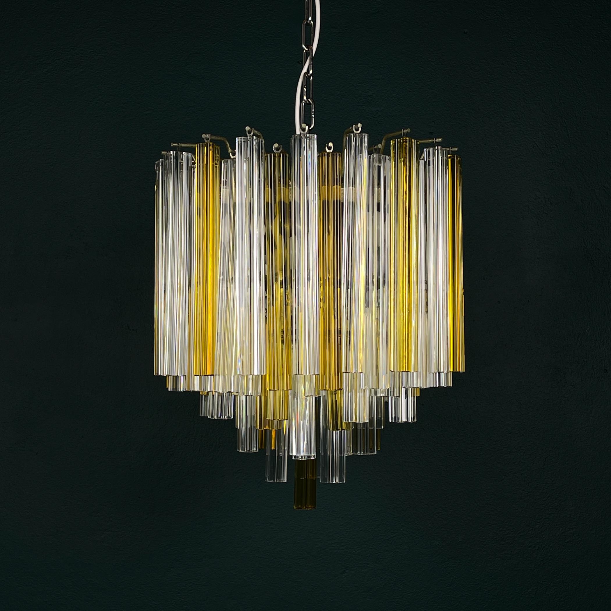 Lampadario Prisma in cristallo di Murano a cascata originale di Venini, Italia anni '70 in vendita 5