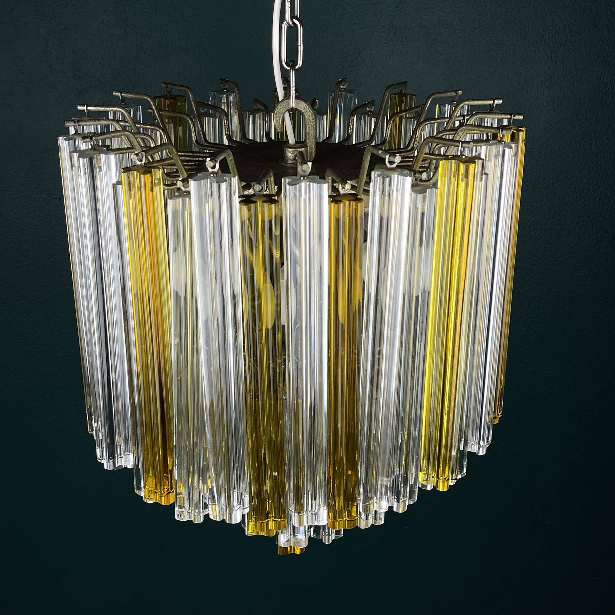 Lampadario Prisma in cristallo di Murano a cascata originale di Venini, Italia anni '70 in vendita 6