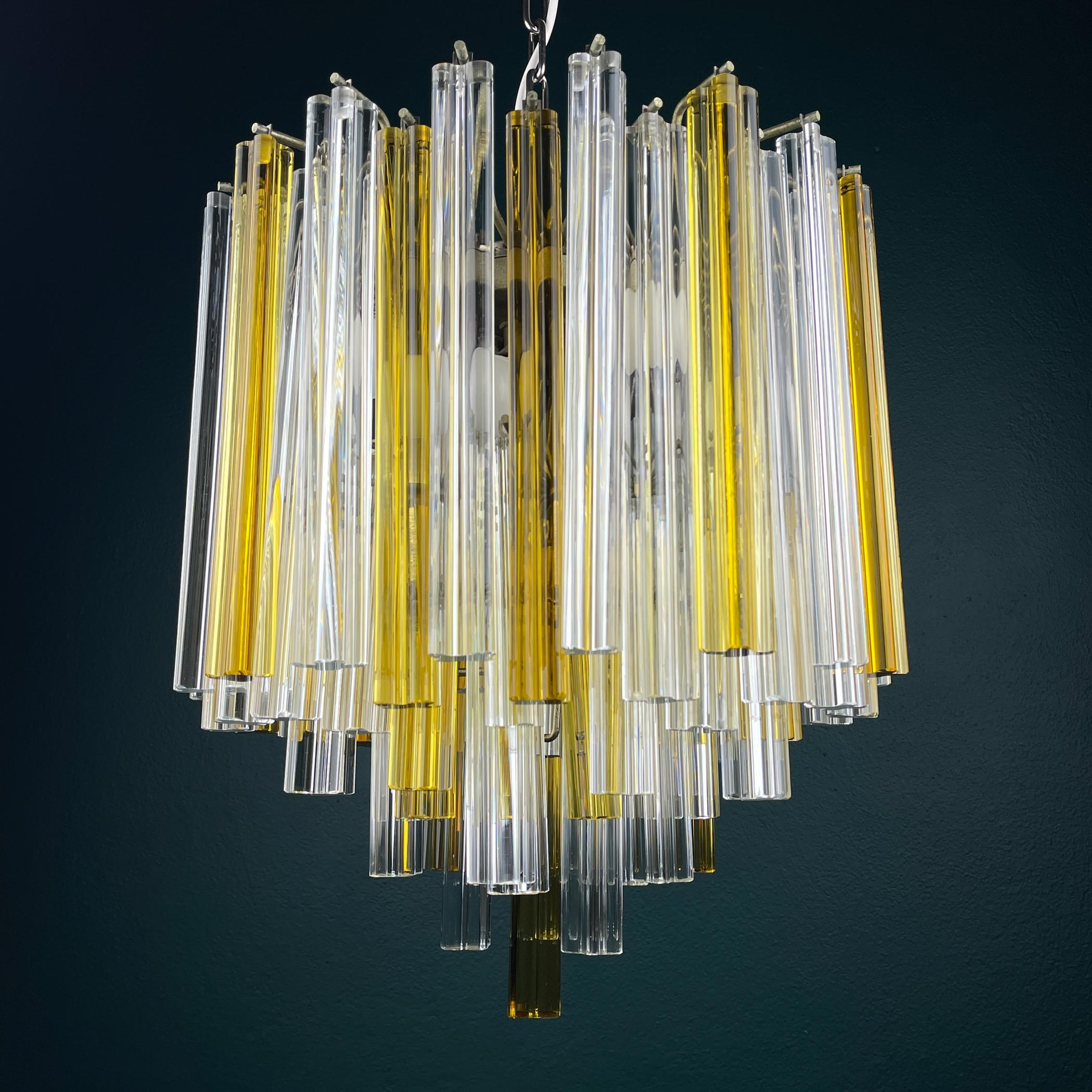 Lampadario Prisma in cristallo di Murano a cascata originale di Venini, Italia anni '70 in vendita 8