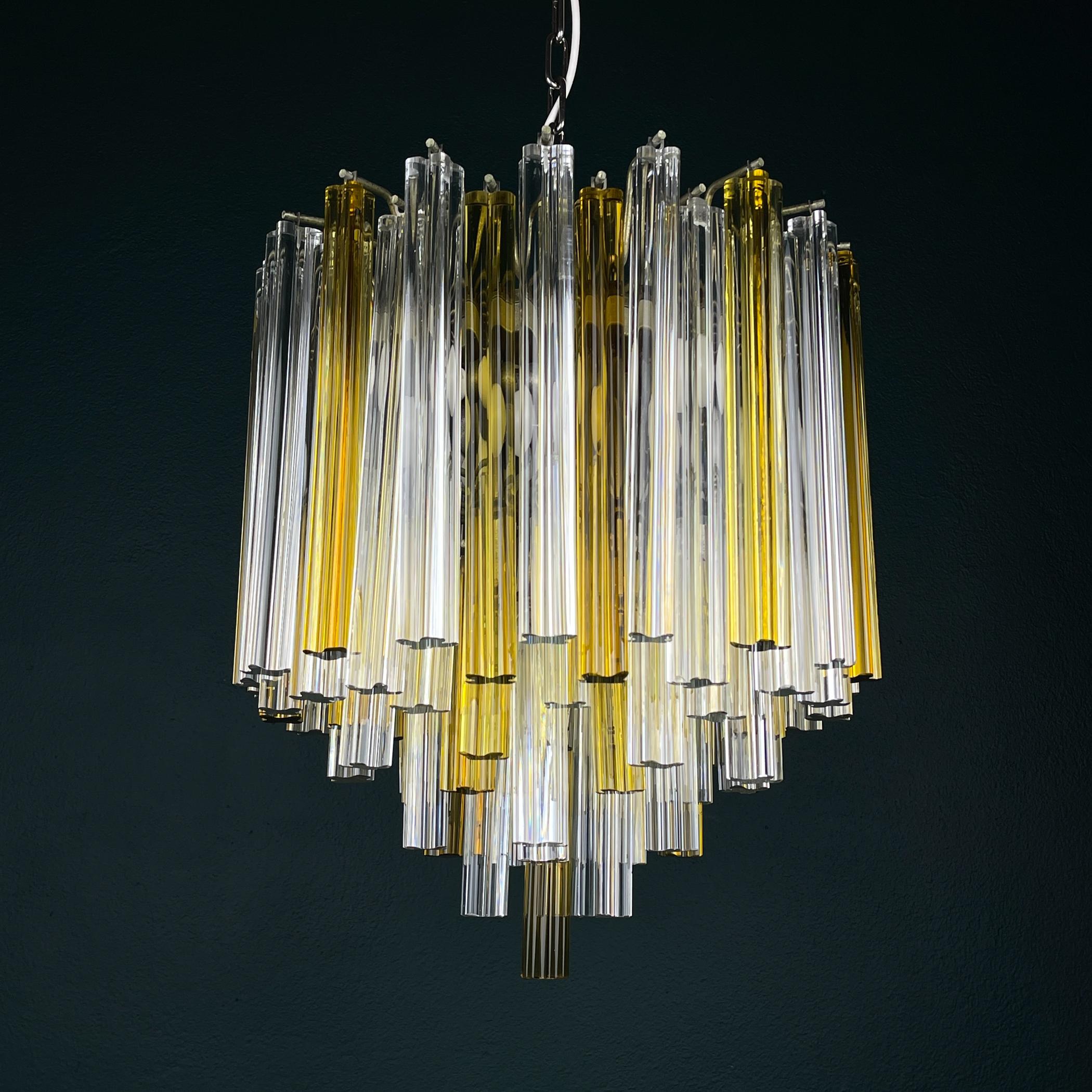 Lampadario Prisma in cristallo di Murano a cascata originale di Venini, Italia anni '70 in vendita 9