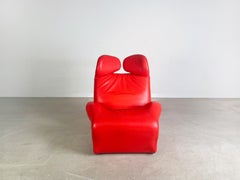 Original Cassina Wink Chair Sessel Toshiyuki Kita Leder rot Design