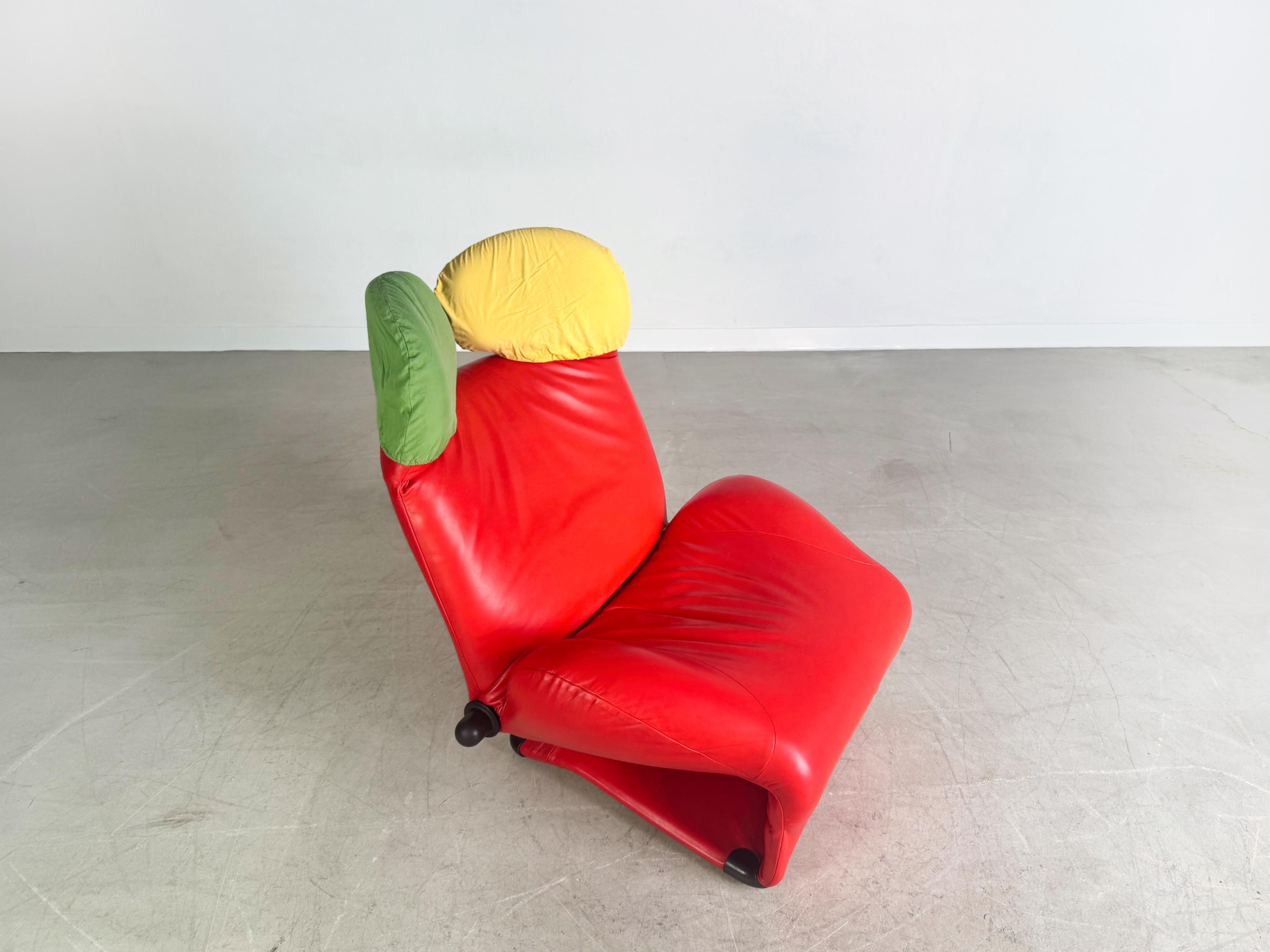 Original Cassina Wink Chair Sessel Toshiyuki Kita Leder rot Design im Angebot 2