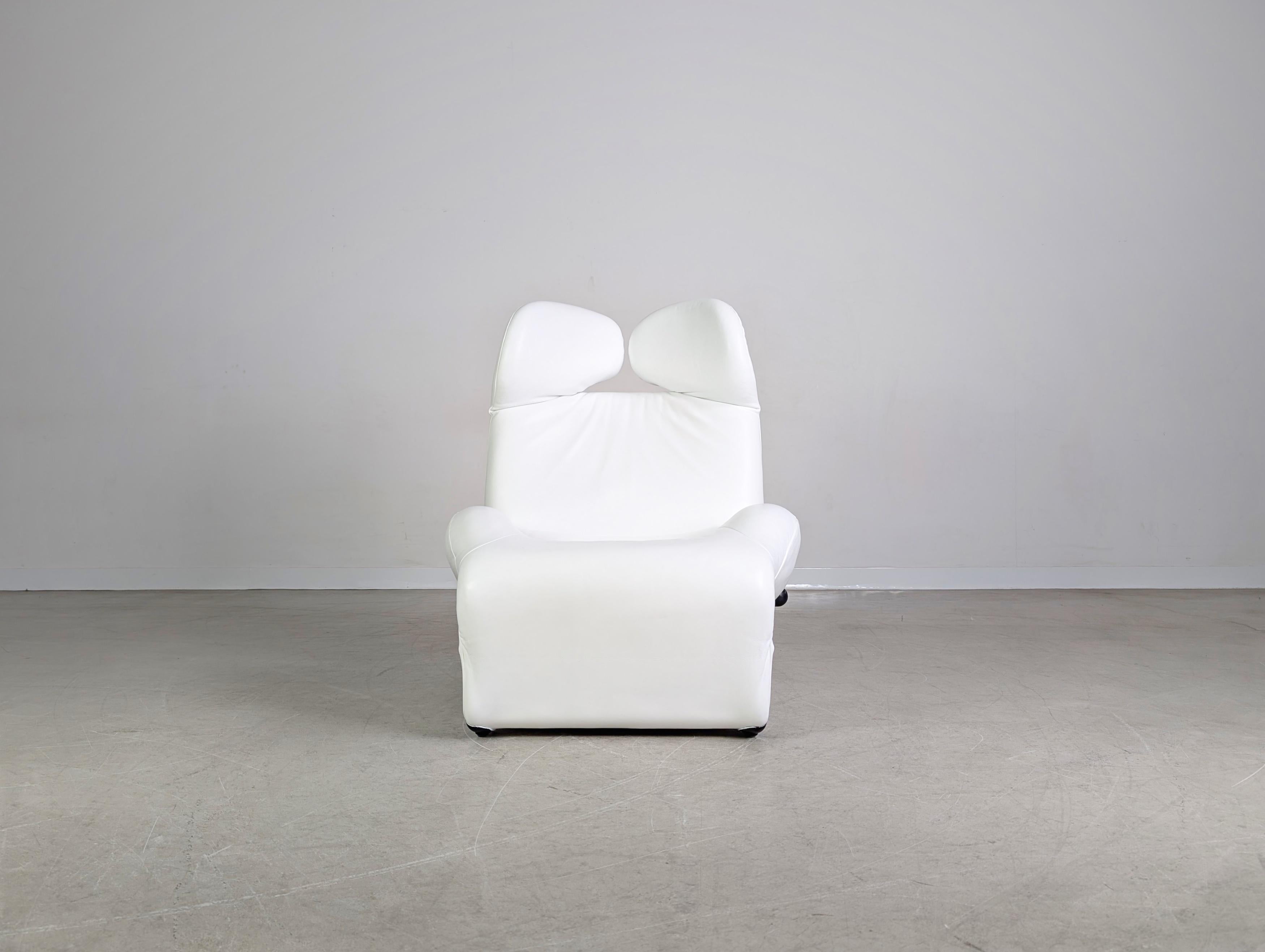 Original Cassina Wink Chair Sessel Toshiyuki Kita Leder weiß Design (Postmoderne) im Angebot