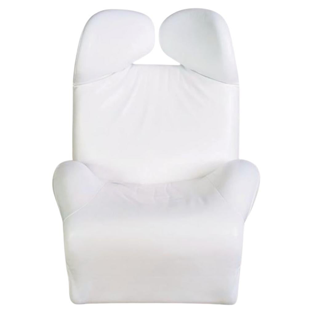 Original Cassina Wink Chair Sessel Toshiyuki Kita Leder weiß Design im Angebot