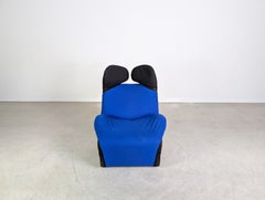 Original Cassina Wink Chair Sessel Toshiyuki Kita schwarz blau Stoff