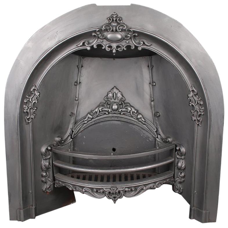 Original Cast Iron Arched Fireplace Grate, English, 19th Century For Sale