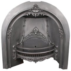 Original Cast Iron Arched Fireplace Grate, English, 19th Century