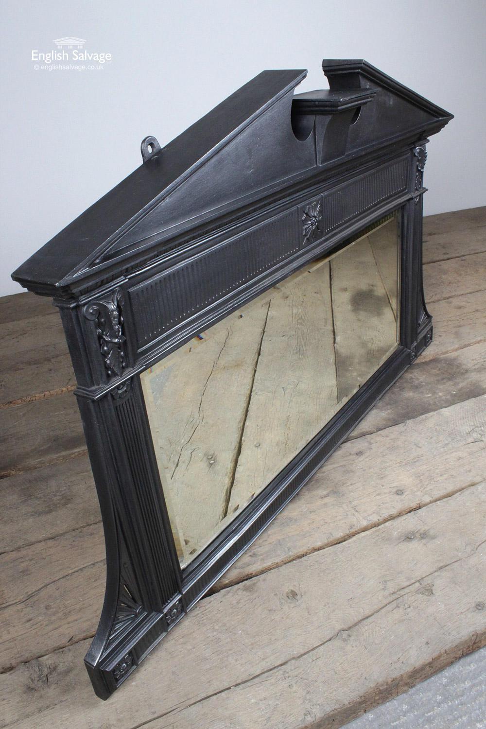 European Original Cast Over Mantel Mirror with Pediment, 20th Century For Sale