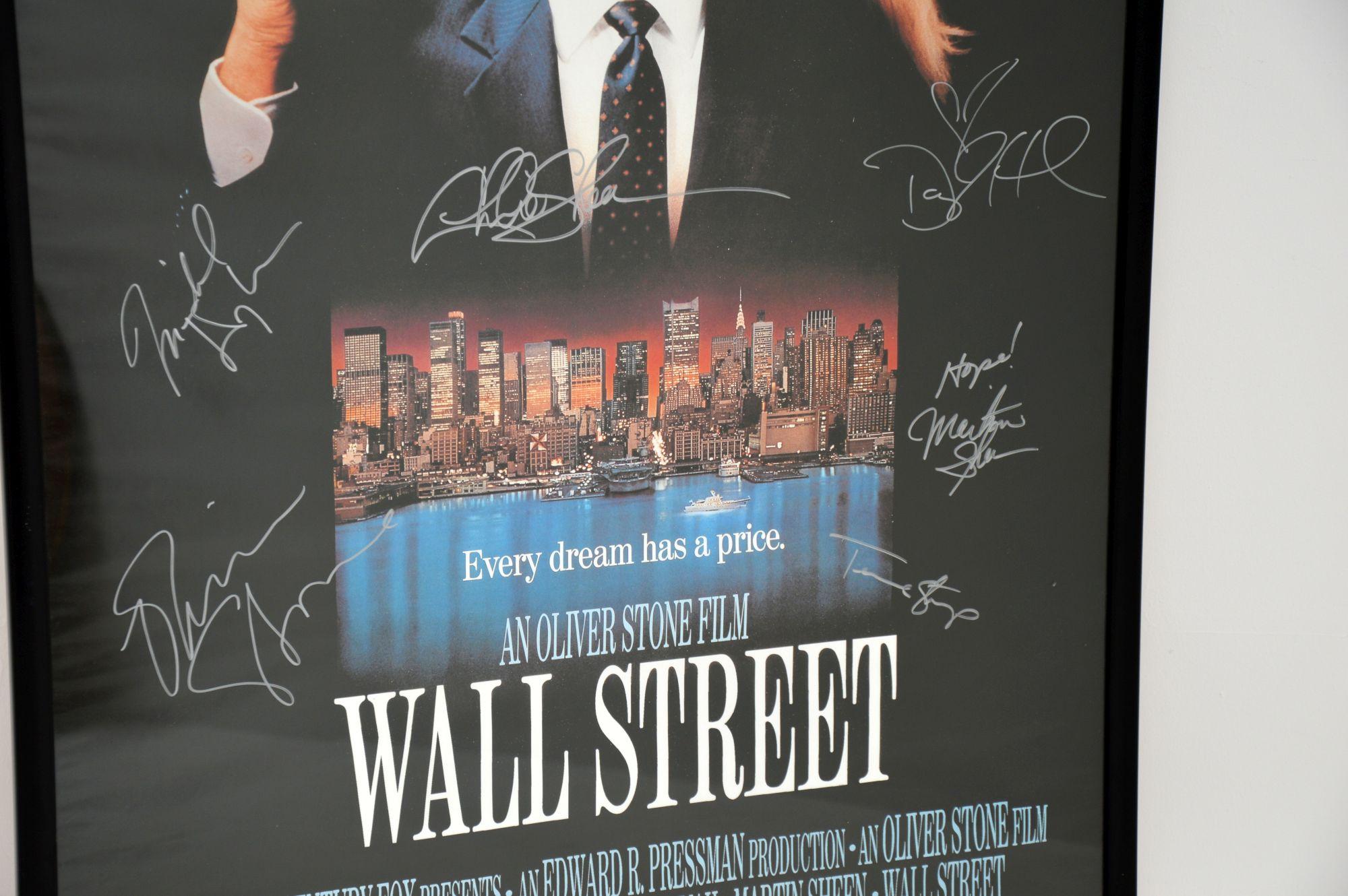 Original Cast Signed Wall Street Movie Poster 2