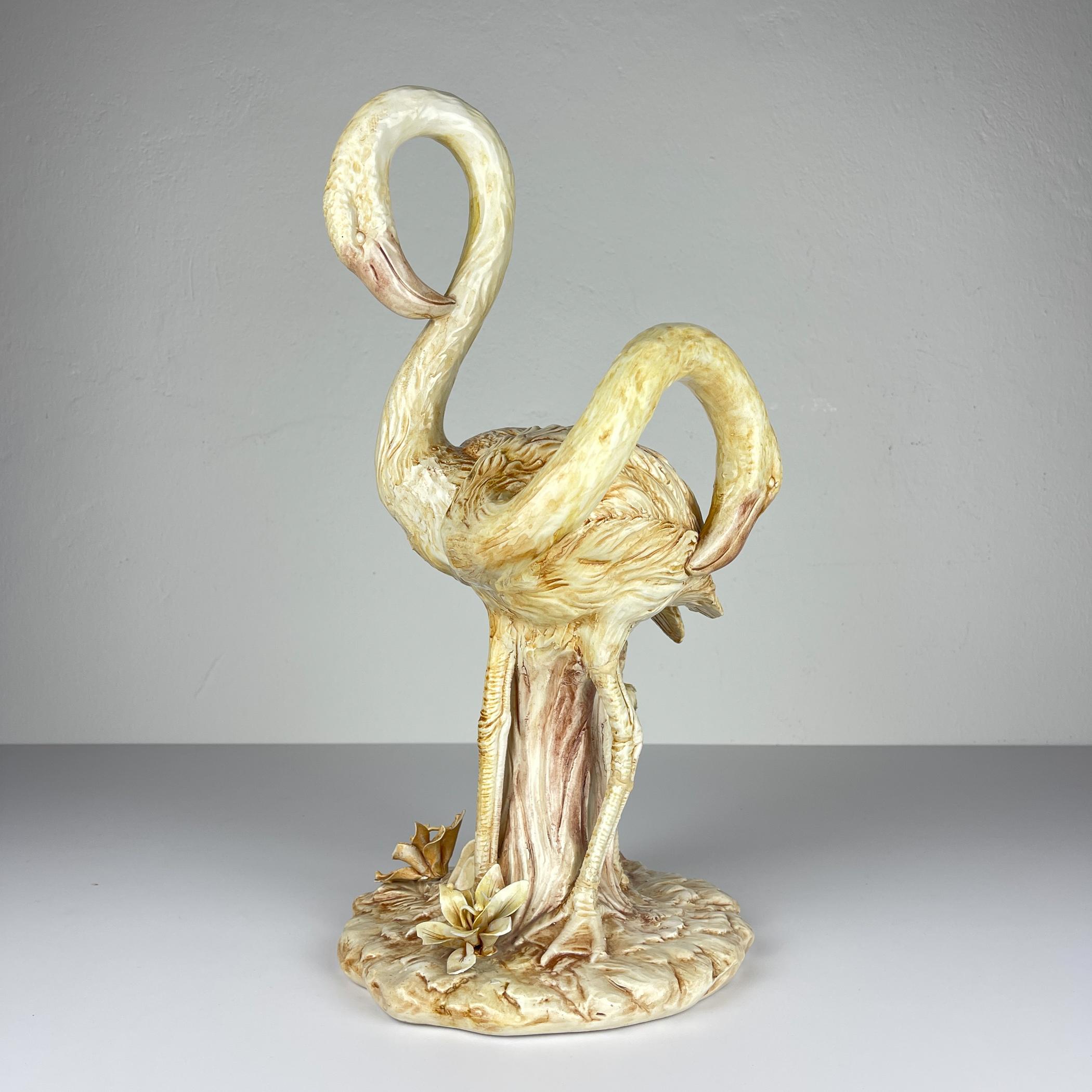 Sculpture originale en céramique représentant un flamant rose, réalisée à Bassano, en Italie, dans les années 1980 en vente 7