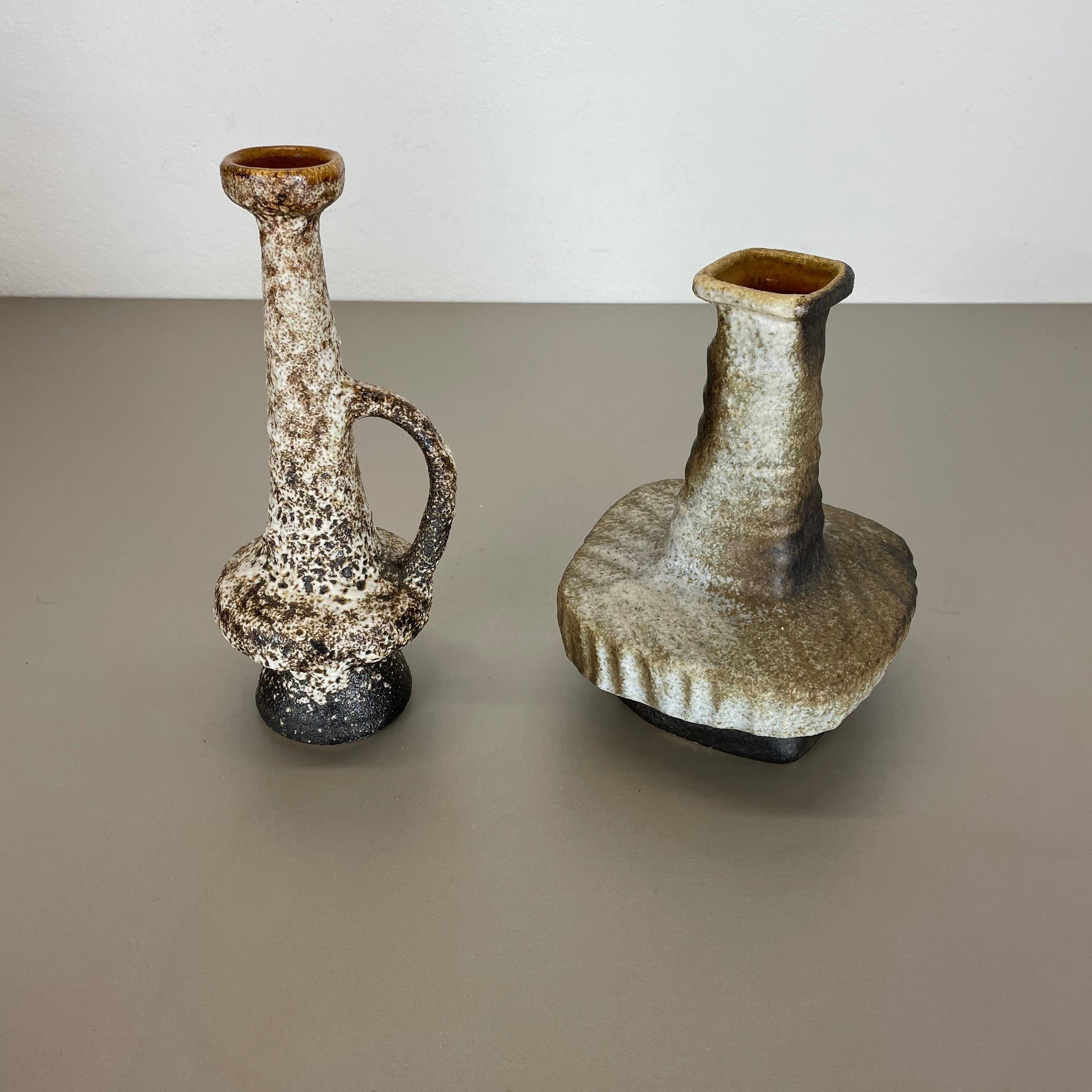 Dutch Original Ceramic Studio Pottery Vase by Piet Vest Ceramics, Netherlands, 1970s For Sale