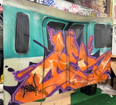 Original CES Graffiti Legend Painted Canvas Paris Train 6x10’
