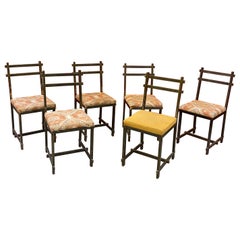 Vintage Original Chairs in Lacquered Metal, in the Style of Jacques Adnet circa 1940/195