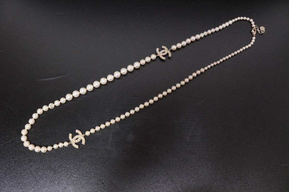 Original Chanel Chanel Long Necklace Pearl Coco Chanel 100th Anniversary Limited 1