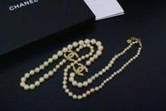 Original Chanel Chanel Long Necklace Pearl Coco Chanel 100th Anniversary Limited