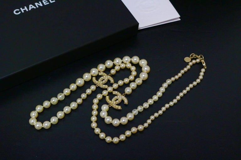Original Chanel Chanel Long Necklace Pearl Coco Chanel 100th