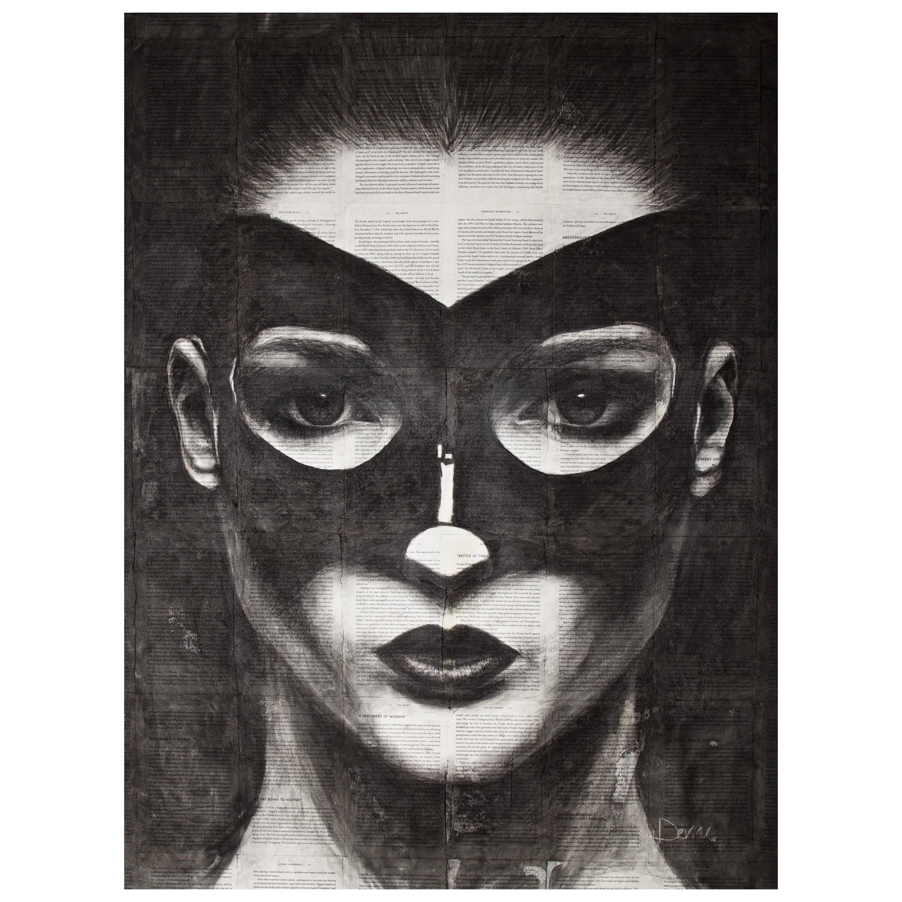 Original Charcoal and Acrylic Media by Kelly Devine, Titled Indispensable Power