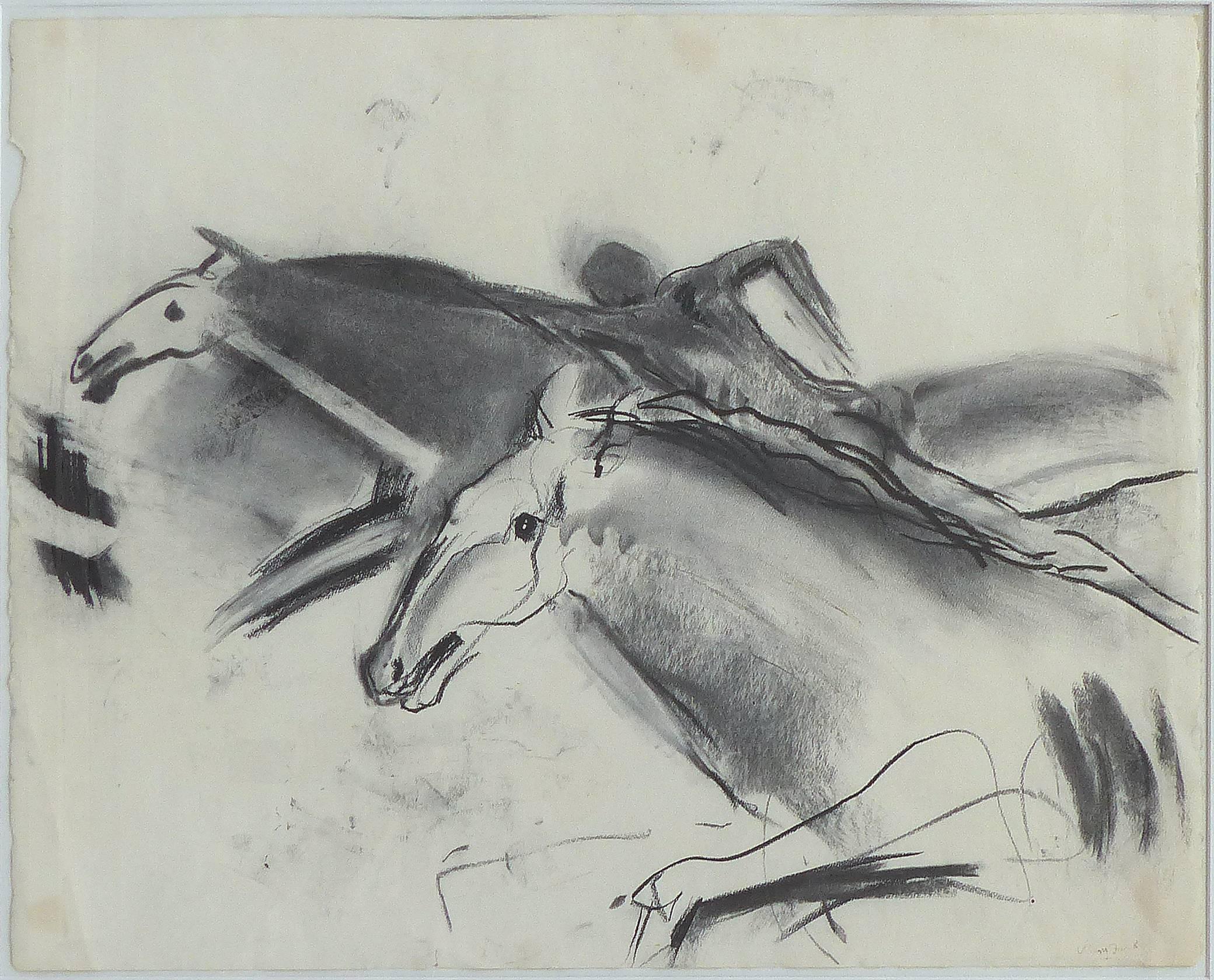 Original Charcoal and Watercolor by Mary Frank, Pencil Signed

Offered for sale is an original work of art on paper by British born, American artist Mary Frank. Mary Frank moved to the United States with her family in 1940. In the early 1950s she