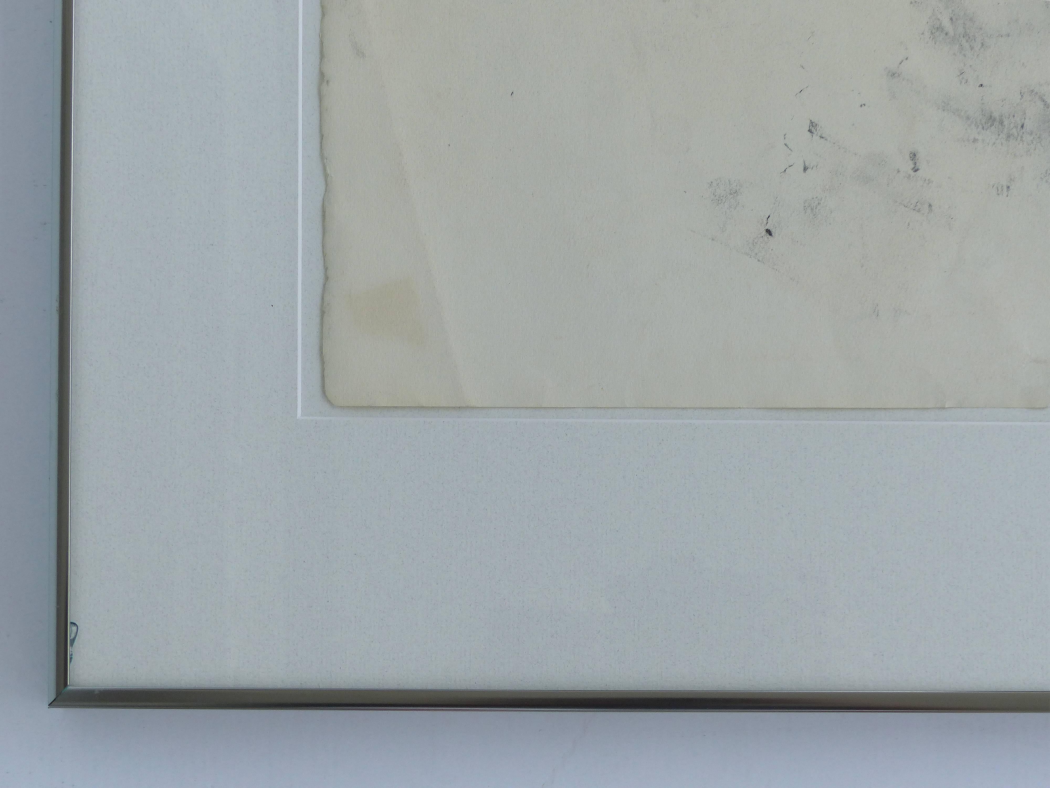Kohle- und Aquarellfarben von Mary Frank, signiert mit Bleistift 1